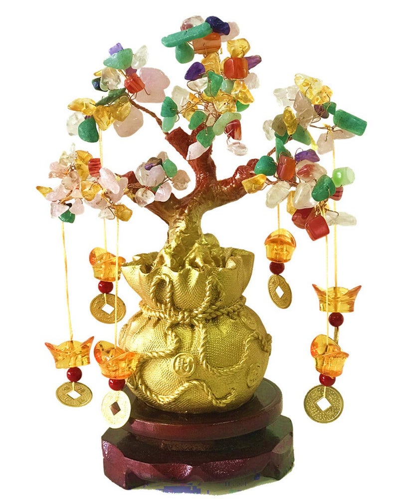 Picmoo Feng Shui Citrine/Citrine Money Tree and Citrine Tree, Faucet Crystal Tree/Chinese Dragon Fortune Crystal Tree/Gift Tree (Colorful) - Image 1